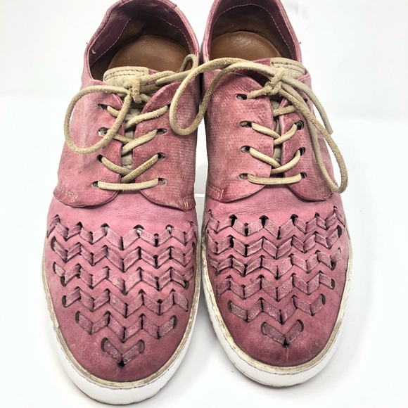AS 98 Braided Pink Leather Sneakers - Made in Italy - Size 39 US 9 Womens - Picture 3 of 7